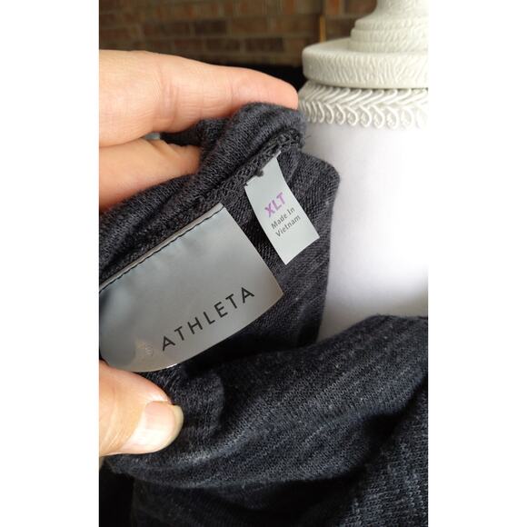 Athleta techie sweat gray cowl hoodie oversized softw/ pocket XLT athletic fall - Picture 7 of 11